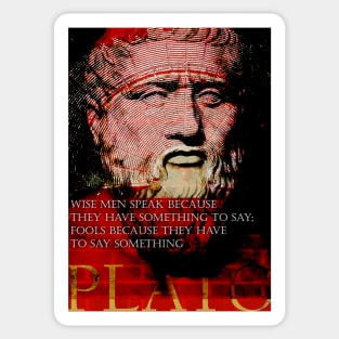 Plato Philosophical/Motivational Quote on Wisdom 1 Sticker